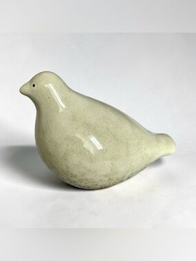 Vintage Ceramic Dove Bird Figurine Cream Speckled Glaze MCM Minimalist Decor